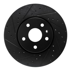Buick Envision Brake Rotor (1) - Front Left - R1 Concepts - Drilled & Slotted - Black - `19-`25